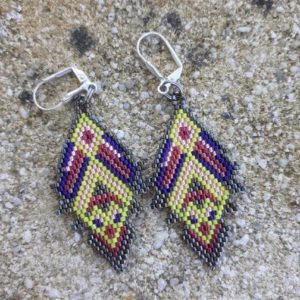 Boucles d’oreilles colorées tissées