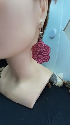 Boucles d’oreilles fleurs roses